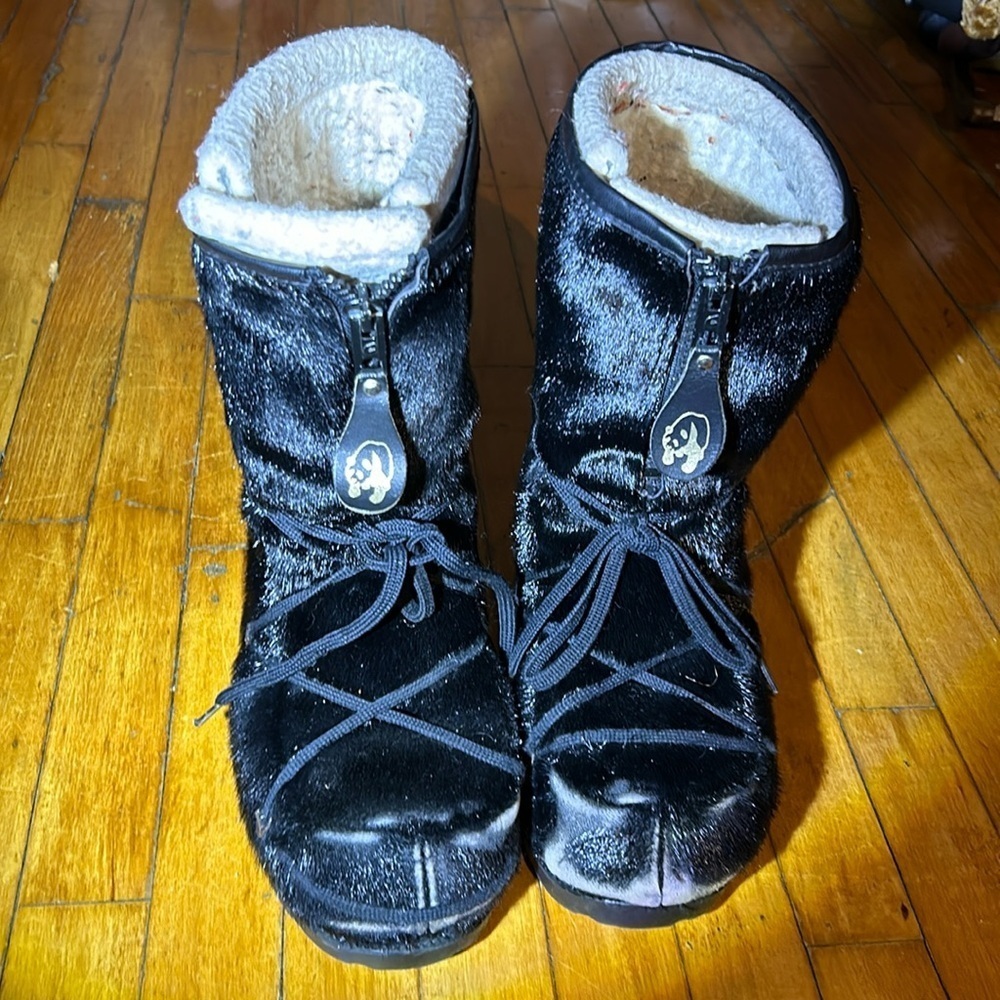 Seal fur boots